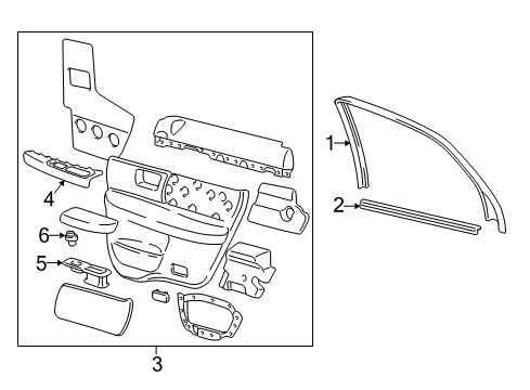2000 Ford Taurus Interior Trim - Rear Door Diagram