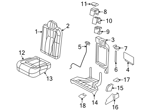 2007 Lincoln Navigator Rear Seat Components Diagram
