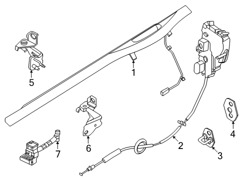 2024 Lincoln Nautilus Rear Door - Lock & Hardware Diagram