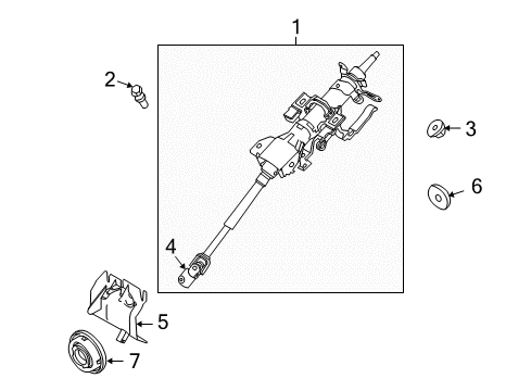2010 Ford Fusion Steering Column Assembly Diagram 2 - Thumbnail