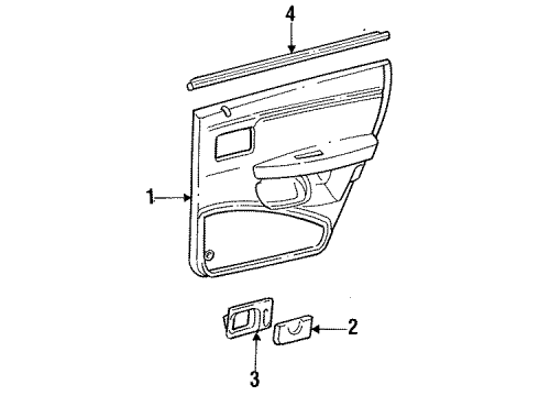 1992 Ford Taurus Interior Trim - Rear Door Diagram
