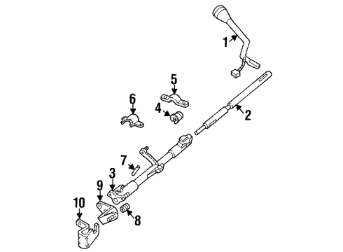 1998 Mercury Grand Marquis Gear Shift Control - AT Diagram