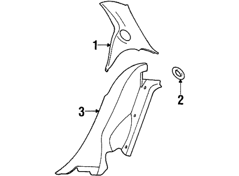 1995 Mercury Mystique Interior Trim - Quarter Panels Diagram