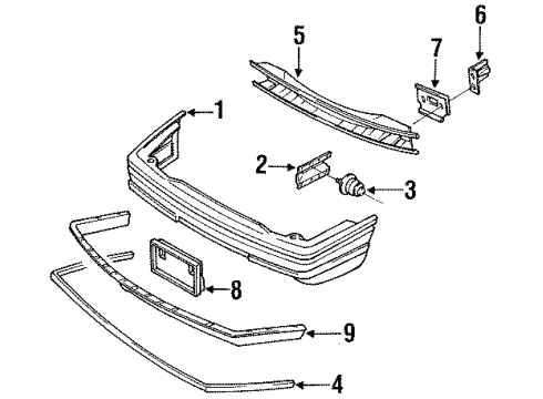 1996 Mercury Tracer Bumper & Components - Front Diagram 2 - Thumbnail