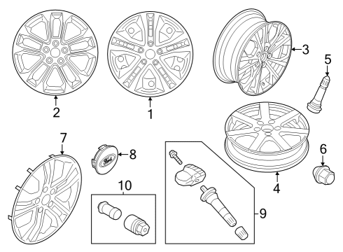 2024 Ford Escape Wheels & Trim Diagram