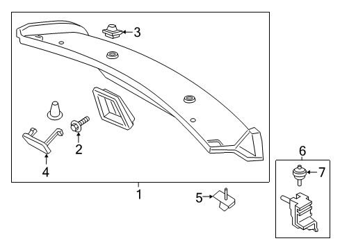 2017 Lincoln Continental Trunk Lid Trim Nut Diagram for -W713717-S403