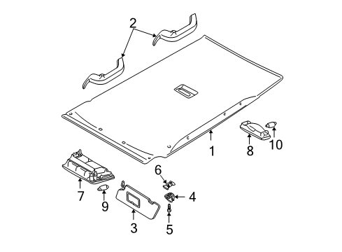 2004 Ford Focus Interior Trim - Roof Diagram
