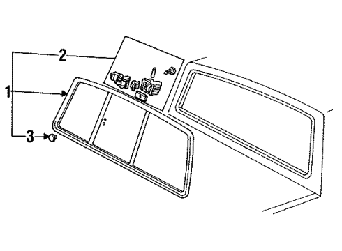 1993 Ford Ranger Glass & Hardware - Back Glass Diagram