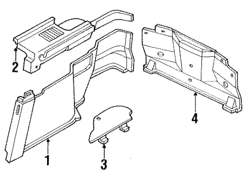 1989 Ford Probe Interior Trim - Rear Body Diagram