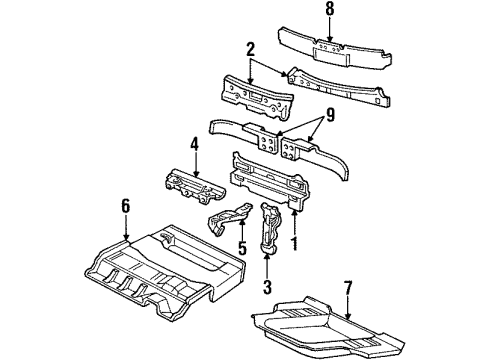 1995 Ford Taurus Exterior Trim - Rear Body Diagram