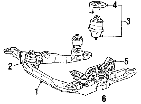 1997 Mercury Sable Engine & Trans Mounting Diagram 2 - Thumbnail