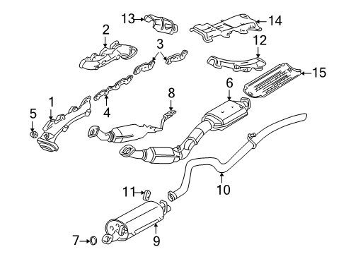 2005 Lincoln Aviator Exhaust Components Diagram
