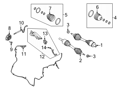 2019 Ford Expedition Drive Axles - Front Diagram