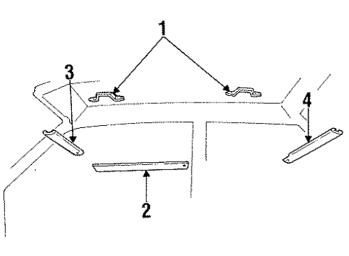 1989 Ford Tempo Interior Trim - Roof Diagram