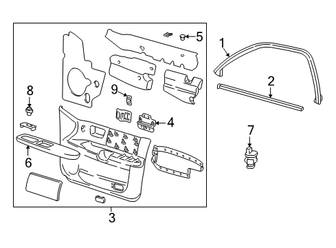 2000 Ford Taurus Interior Trim - Front Door Diagram