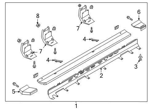 2021 Ford F-250 Super Duty Running Board Diagram 4 - Thumbnail