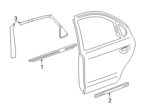 2005 Mercury Montego Black Out Tape, Rear Passenger Side Diagram for 5G1Z-5420000-BA