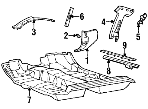2000 Mercury Cougar Switch Assembly Diagram for F8RZ-63432A38-AA