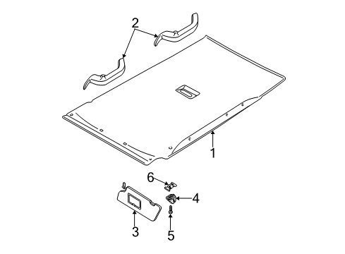2006 Ford Focus Interior Trim - Roof Diagram 3 - Thumbnail