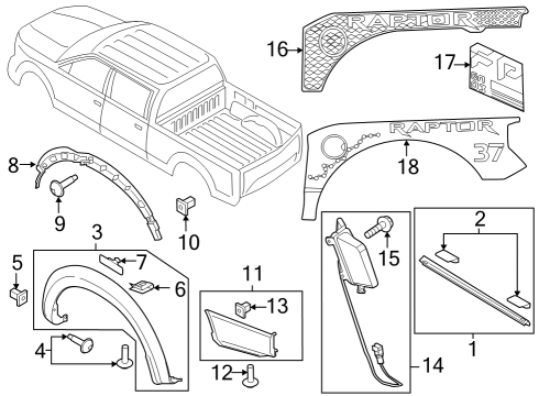 2019 Ford F-150 Exterior Trim - Pick Up Box Diagram 7 - Thumbnail