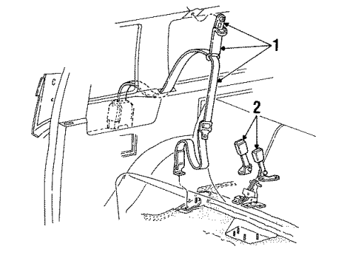 1994 Ford Explorer Rear Seat Belts Diagram 2 - Thumbnail
