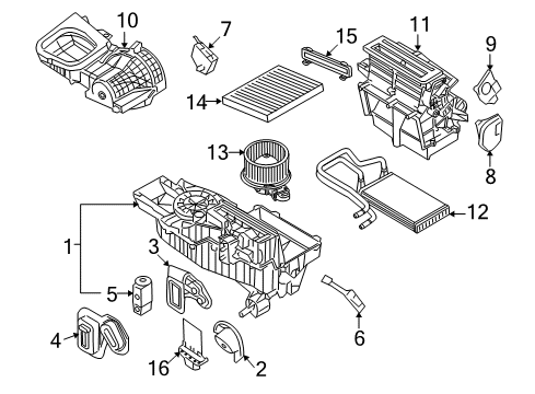 2014 Ford Special Service Police Sedan A/C Evaporator & Heater Components Diagram 2 - Thumbnail