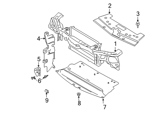 2009 Ford Mustang Radiator Support Diagram