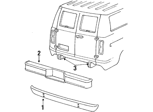 1990 Ford E-250 Econoline Bumper & Components - Rear Diagram