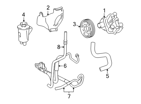 2004 Lincoln Aviator P/S Pump & Hoses Diagram 2 - Thumbnail