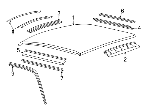 1999 Ford F-350 Super Duty Roof & Components Diagram 2 - Thumbnail