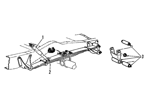 1992 Ford E-350 Econoline Rear Suspension Components Diagram 2 - Thumbnail