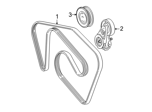 2000 Lincoln LS Belts & Pulleys Diagram