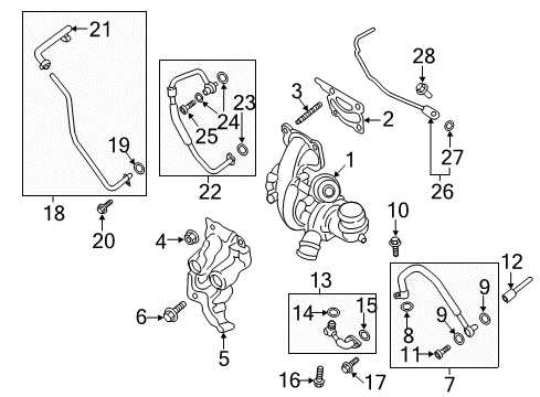2018 Ford Escape Turbocharger & Components Diagram