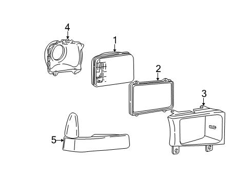 2005 Ford F-250 Super Duty Headlamp Components Diagram