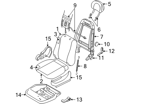 2000 Ford Focus Front Seat Components Diagram