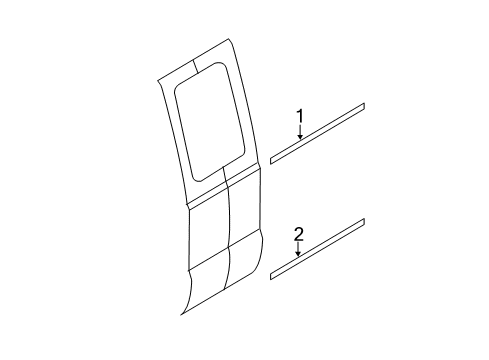 2013 Ford F-250 Super Duty Exterior Trim - Rear Door Diagram