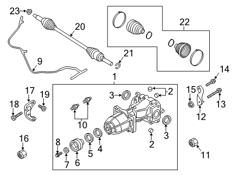 2017 Ford Escape Axle & Differential - Rear Diagram