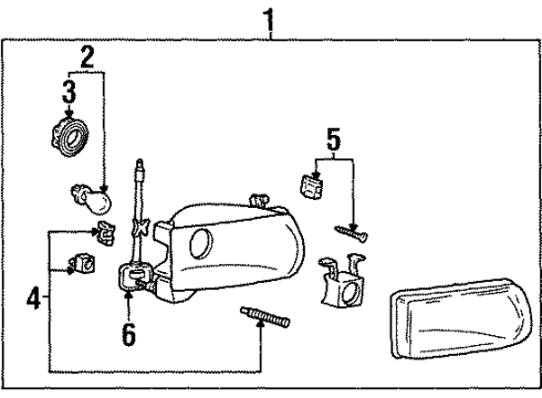 1997 Mercury Mountaineer Headlamp Components Diagram