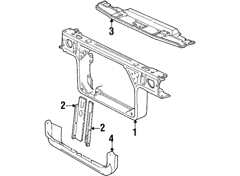 1994 Mercury Grand Marquis Radiator Support Diagram for F4AZ16138A