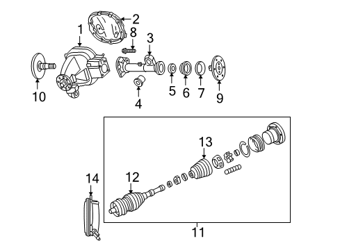 2007 Lincoln Mark LT Front Axle & Carrier Diagram