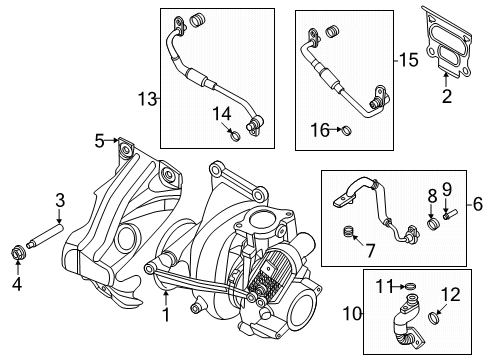 2025 Ford Explorer Turbocharger & Components Diagram 2 - Thumbnail