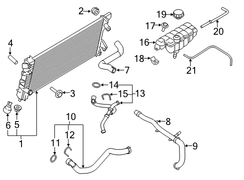 2015 Ford F-150 Water Pipe, Upper Diagram for FL3Z-8290-A