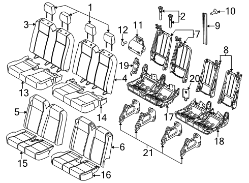 2024 Ford Transit-350 HD Rear Seat Components Diagram