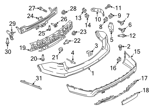 2017 Ford Explorer Bumper & Components - Rear Diagram