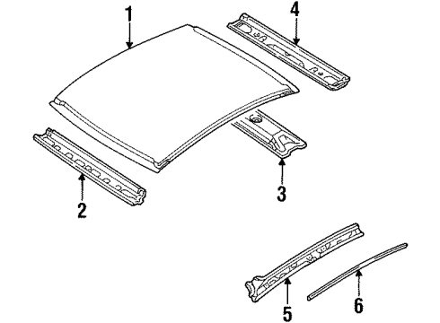 2002 Ford Escort Roof & Components Diagram