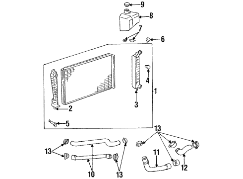 1995 Ford Windstar Radiator & Components Diagram