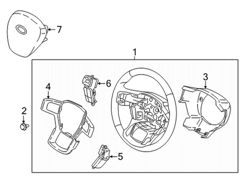 2021 Ford F-250 Super Duty Steering Wheel & Trim Diagram