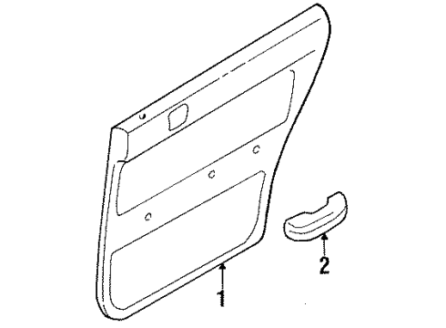 1992 Ford Escort Interior Trim - Rear Door Diagram