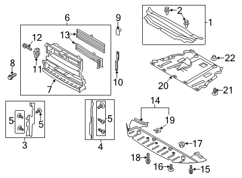 2016 Ford Fusion Splash Shields Diagram