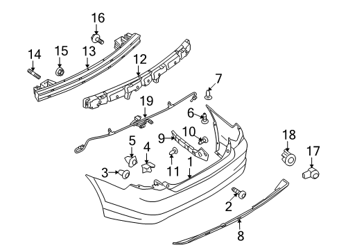 2011 Ford Fusion Bumper & Components - Rear Diagram 2 - Thumbnail